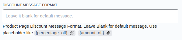 Product Page Promotional Message Format