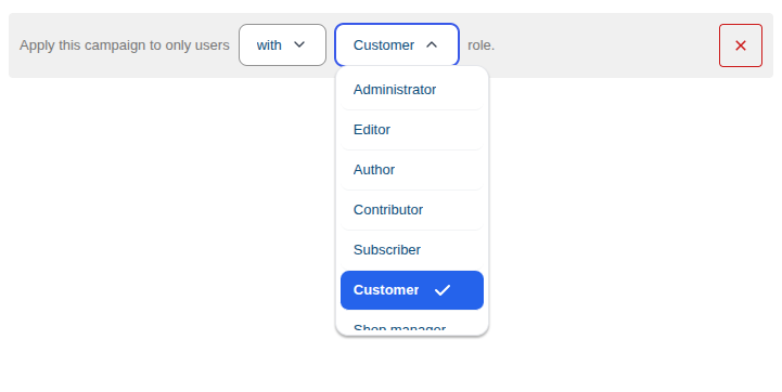 Role Selection Dropdown