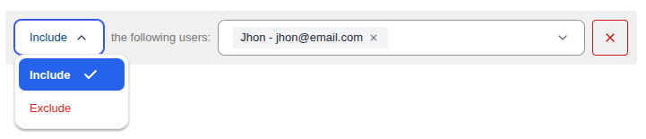 Users Include Exclude