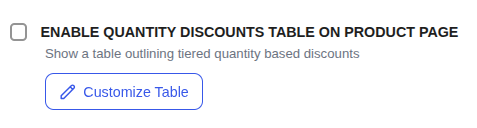 Enable Quantity Discounts Table