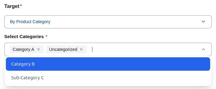 Selecting product categories
