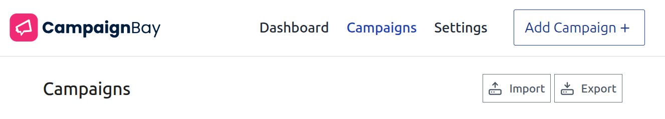 All Campaigns Page Header