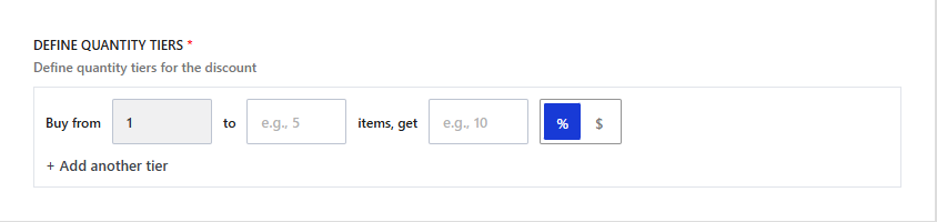 Define Quantity Tiers